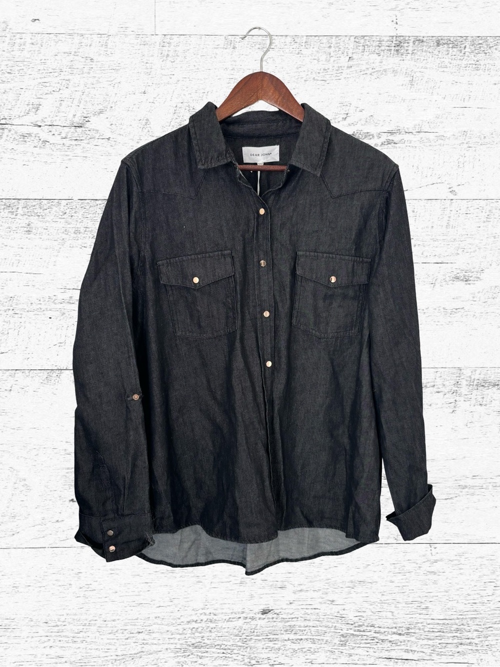 Dear John Black Button-Down Denim Shirt